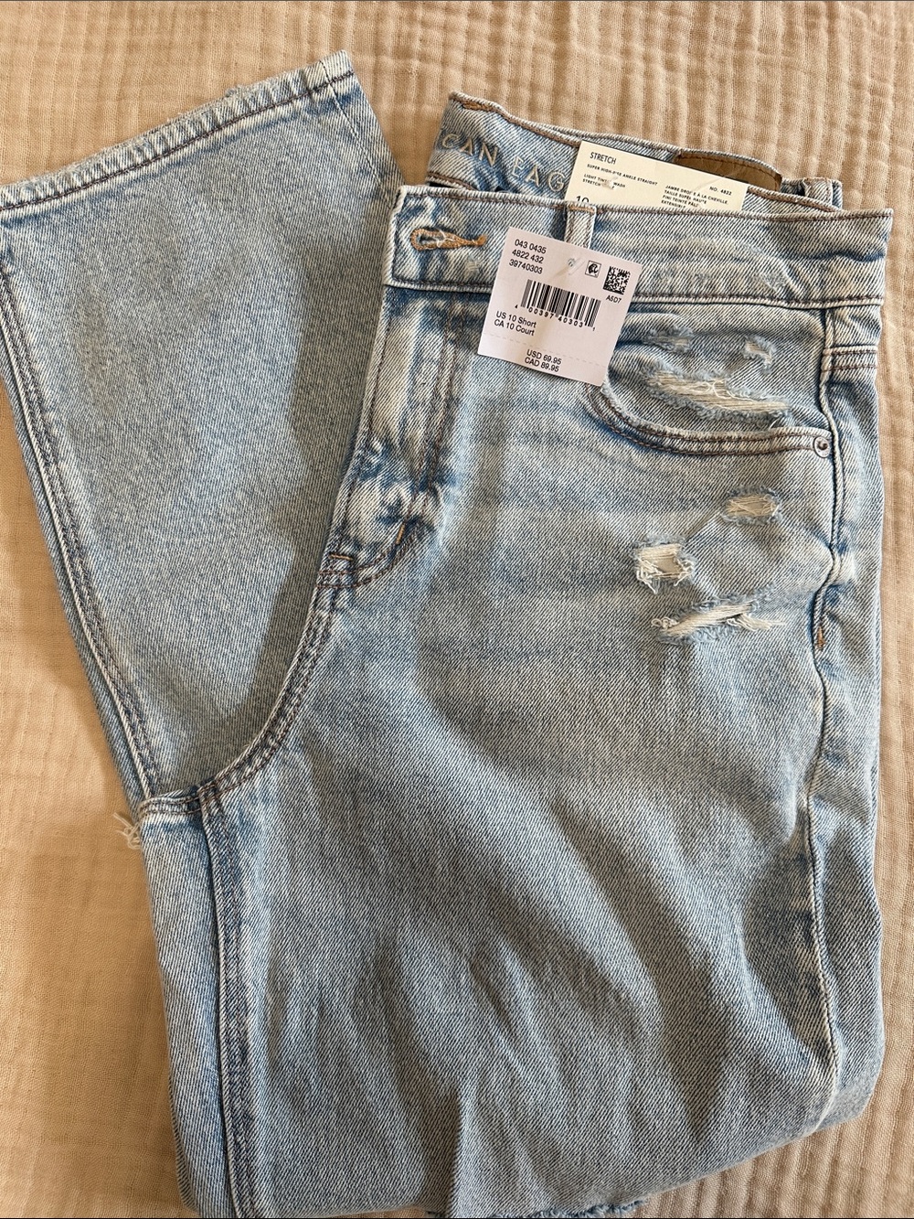 American Eagle Outfitters Light Blue Straight Leg Jeans